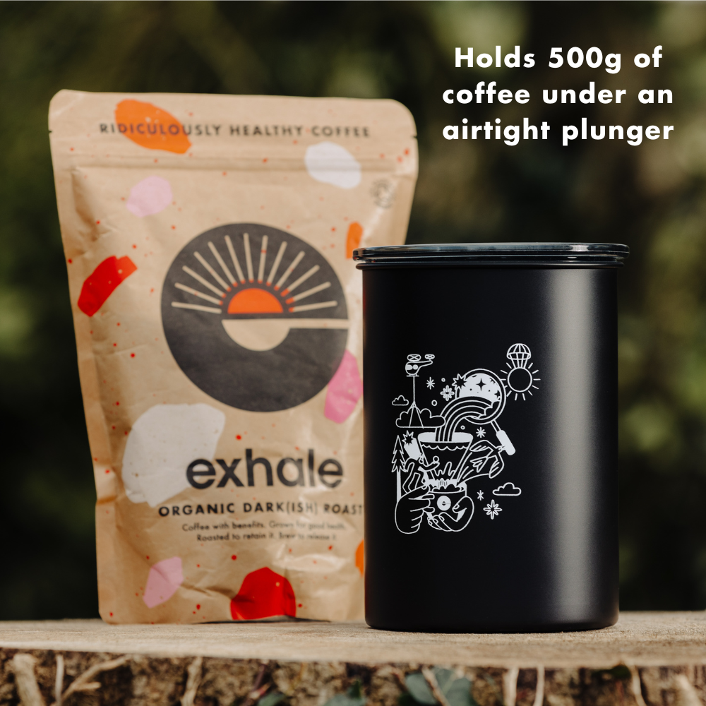 Exhale x Airscape Coffee Storage Container - 500g - Black