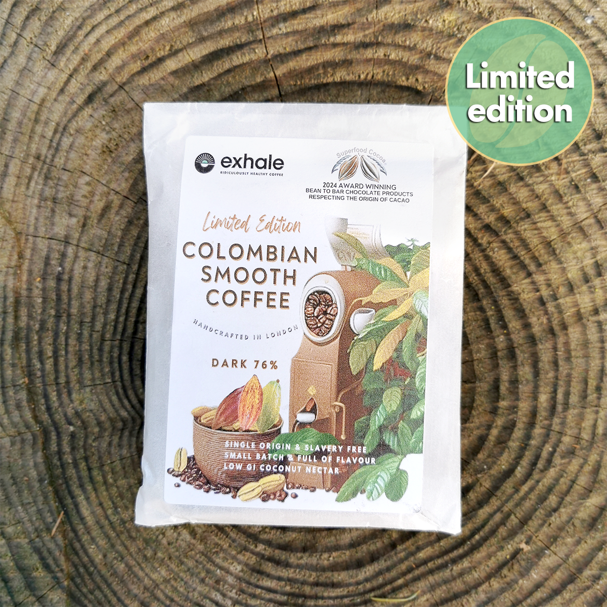 Exhale x Superfood Cacao Chocolate Bar - Dark 76% - 30g