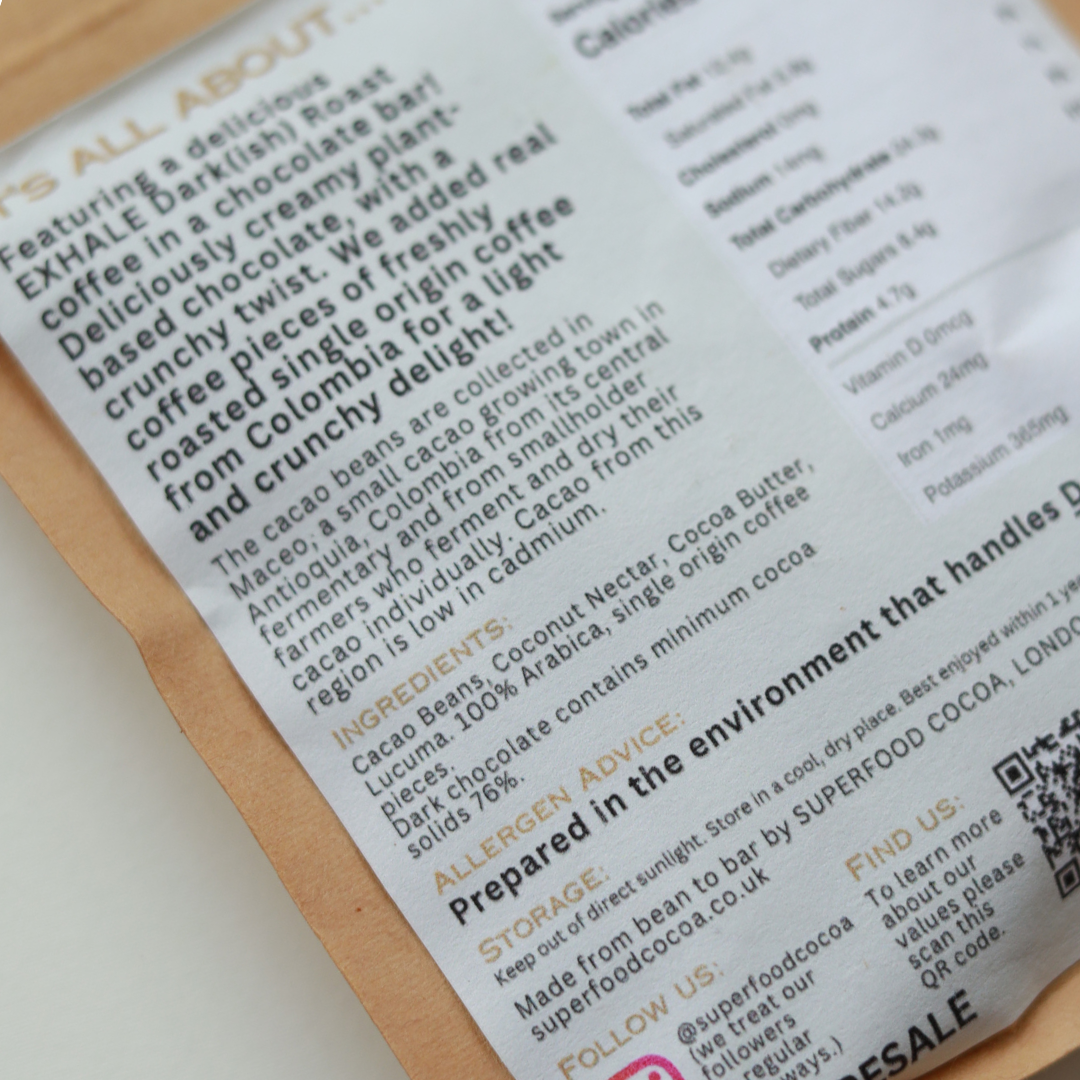Exhale x Superfood Cacao Chocolate Bar - Dark 76% - 30g