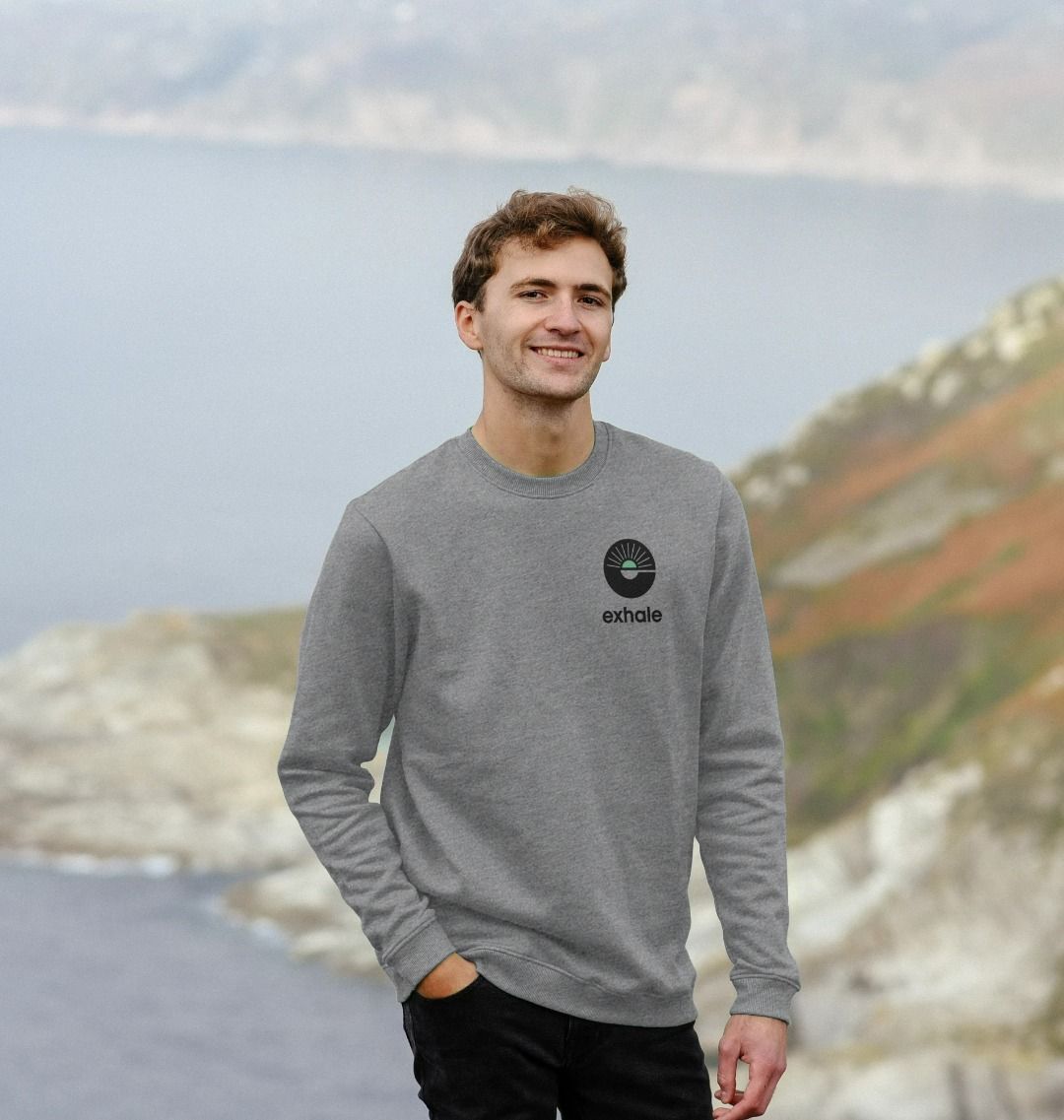 Grey sweater with small full logo
