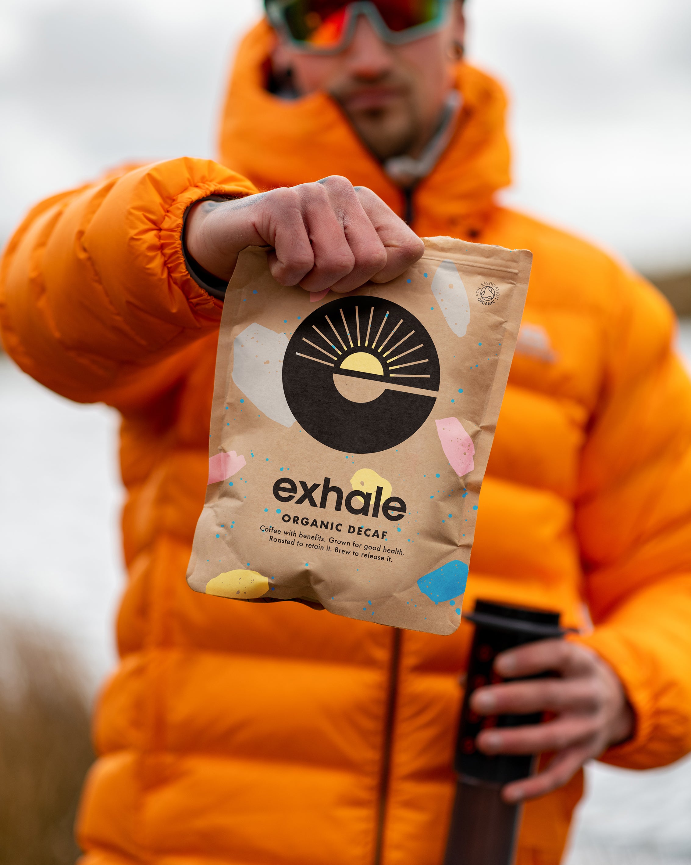 Exhale Healthy Coffee's chemical-free, clean, organic decaf!