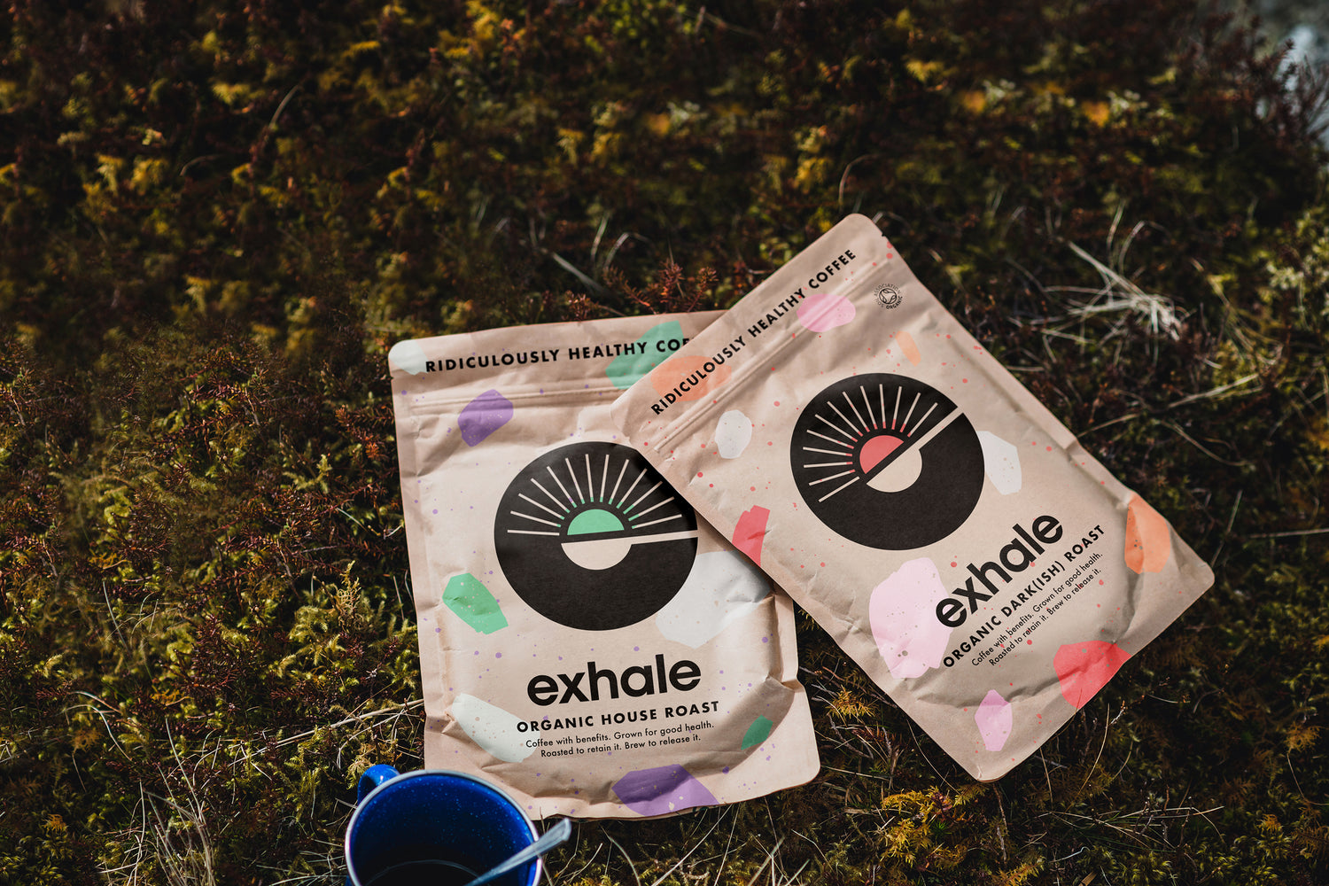 Exhale Healthy Coffee's new 2022 House and Dark(ish) Roasts!