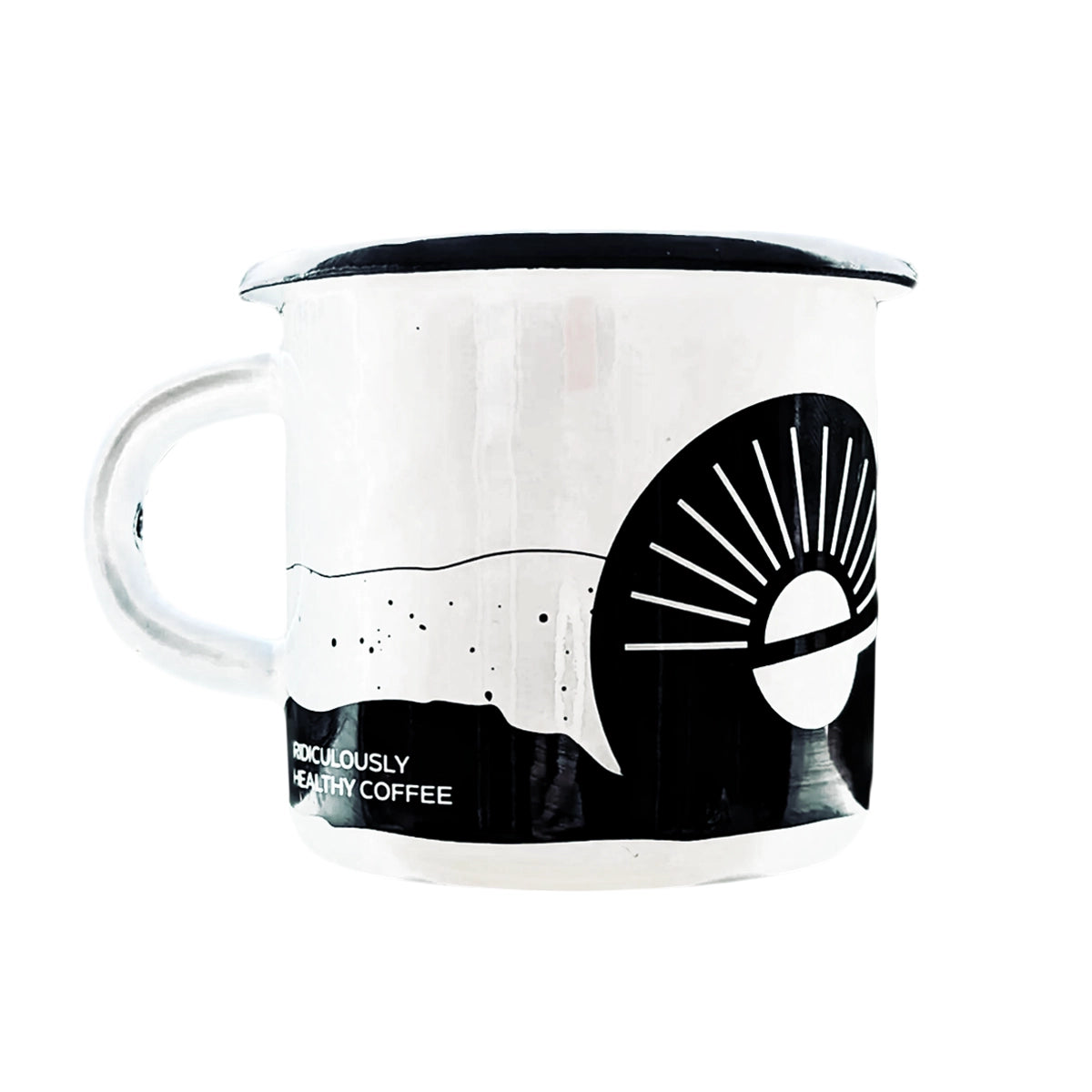 Exhale Hand Printed Enamel Mug