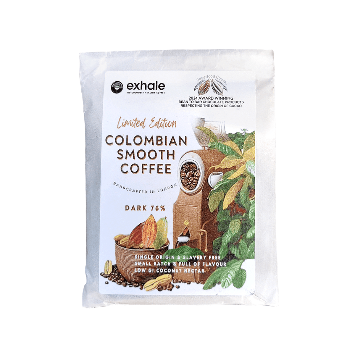 Exhale x Superfood Cacao Chocolate Bar - Dark 76% - 30g