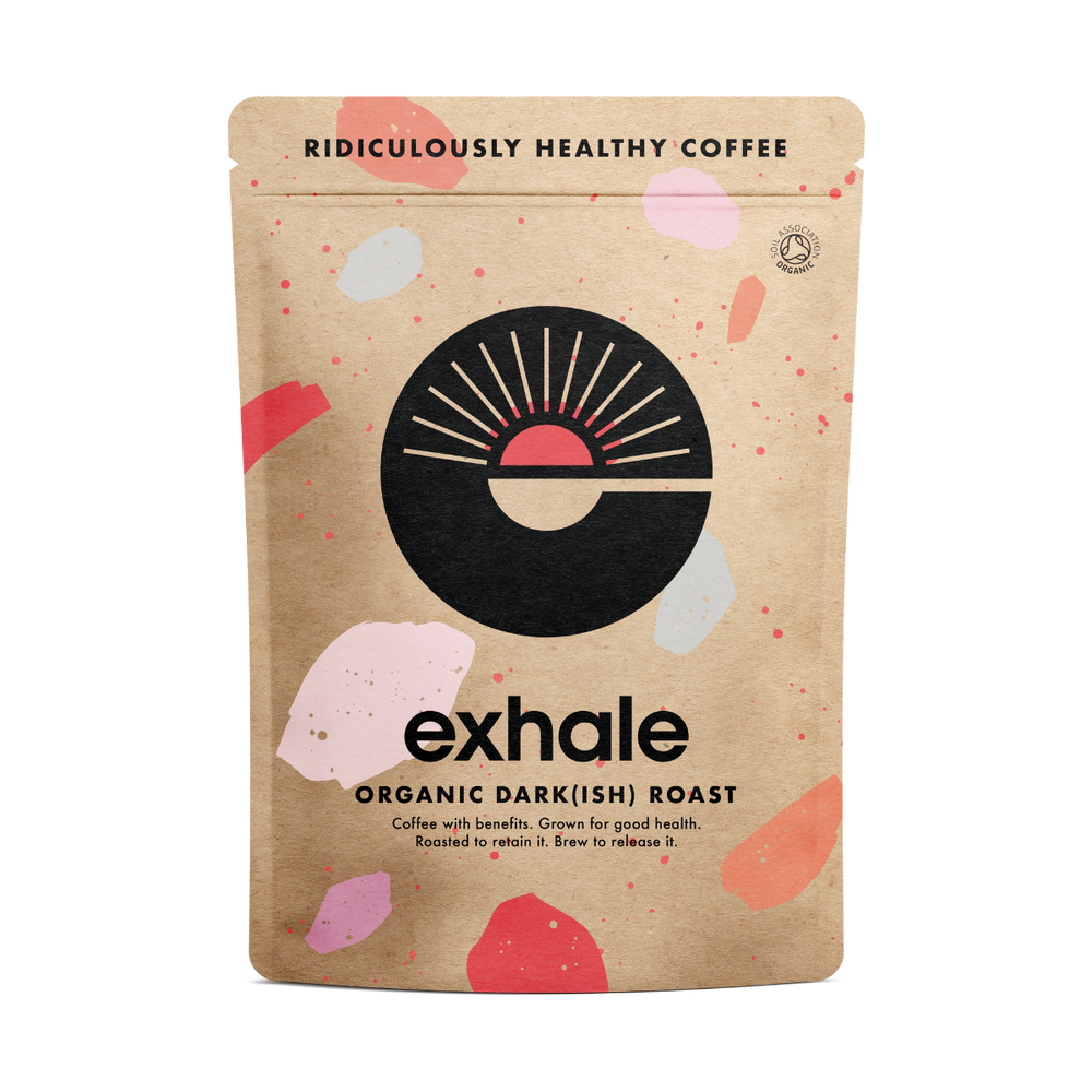 Organic Dark(ish) Roast Coffee Exhale Healthy Coffee